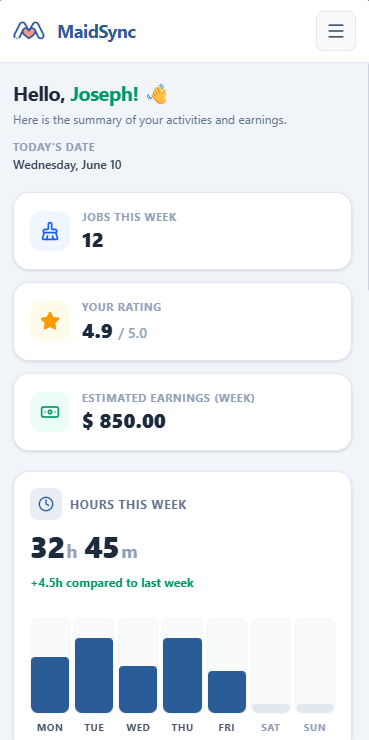 MaidSync App Mobile