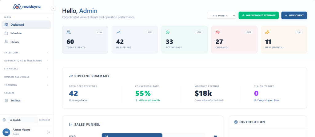 MaidSync Dashboard